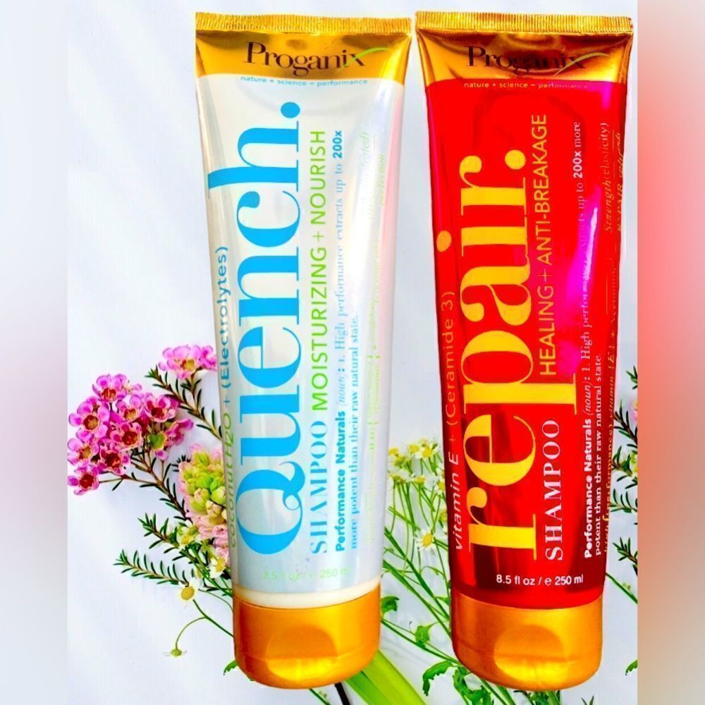 PROGANIX BUNDLE 2 SHAMPOOS QUENCH. (COCONUT H2O) & REPAIR. (CERAMIDE 3) NEW
